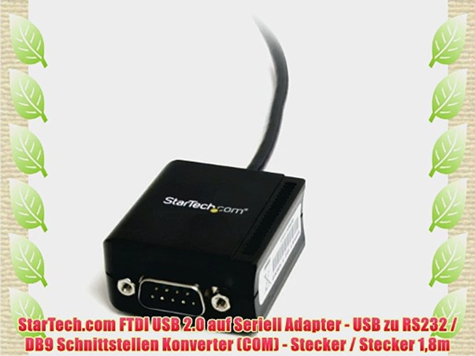 StarTech.com FTDI USB 2.0 auf Seriell Adapter - USB zu RS232 / DB9 Schnittstellen Konverter