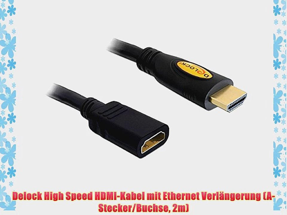 Delock High Speed HDMI-Kabel mit Ethernet Verl?ngerung (A-Stecker/Buchse 2m)