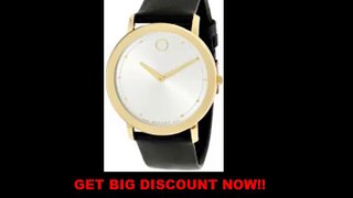 BEST BUY Movado Men's 0606695 Movado TC Gold-Plated Stainless Steel Watch with Black Leather Band