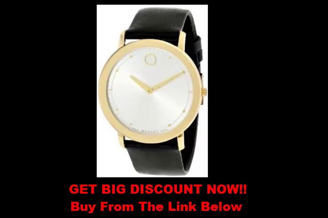 BEST BUY Movado Men's 0606695 Movado TC Gold-Plated Stainless Steel Watch with Black Leather Band