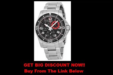 SALE Longines HydroConquest Chronograph Black Dial Stainless Steel Mens Watch L36904536