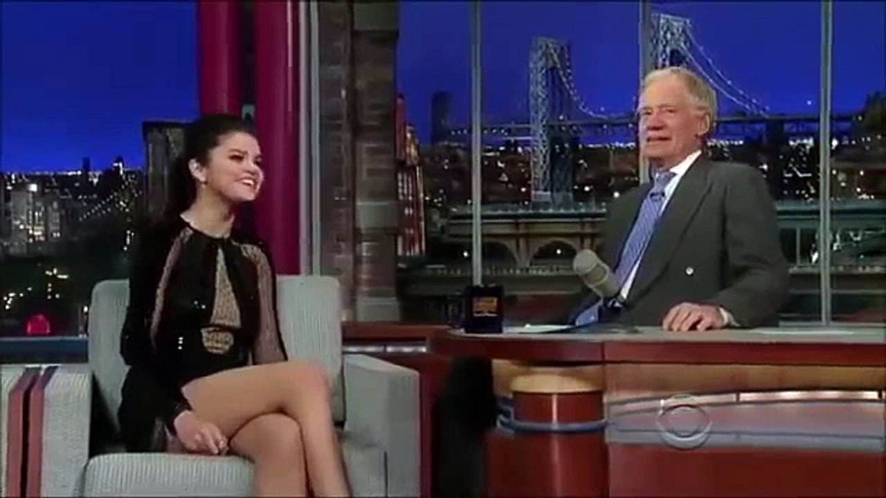 Selena Gomez confirming she made Justin Bieber cry "that makes the two of us" on David Letterman