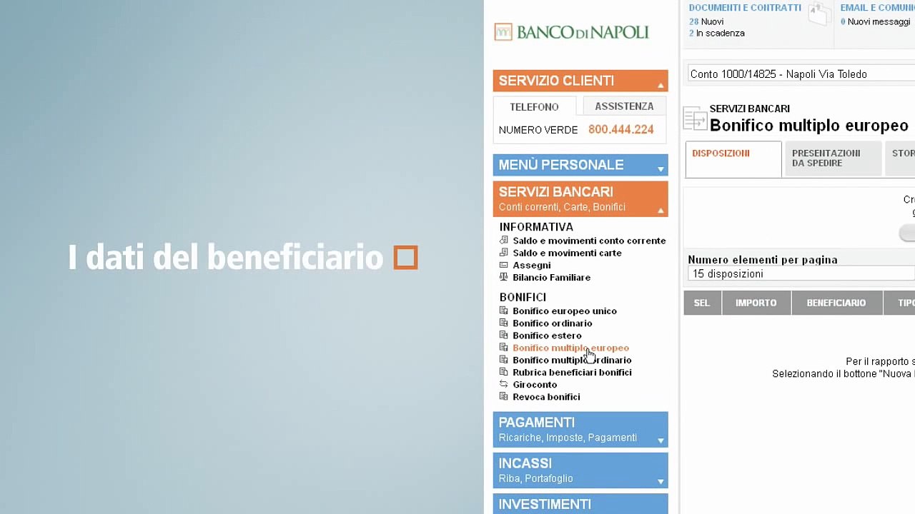 Bonifico Europeo Multiplo per Piccole Imprese - Banca Diretta - Intesa Sanpaolo