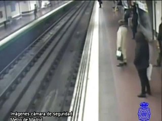 Man (almost) run over by train. Hero saves his life.