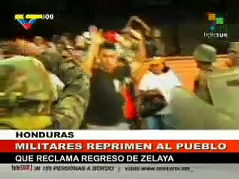 Honduras Golpe De Estado TeleSUR Reprimen Manifestantes Que Piden Regreso De Presidente Zelaya