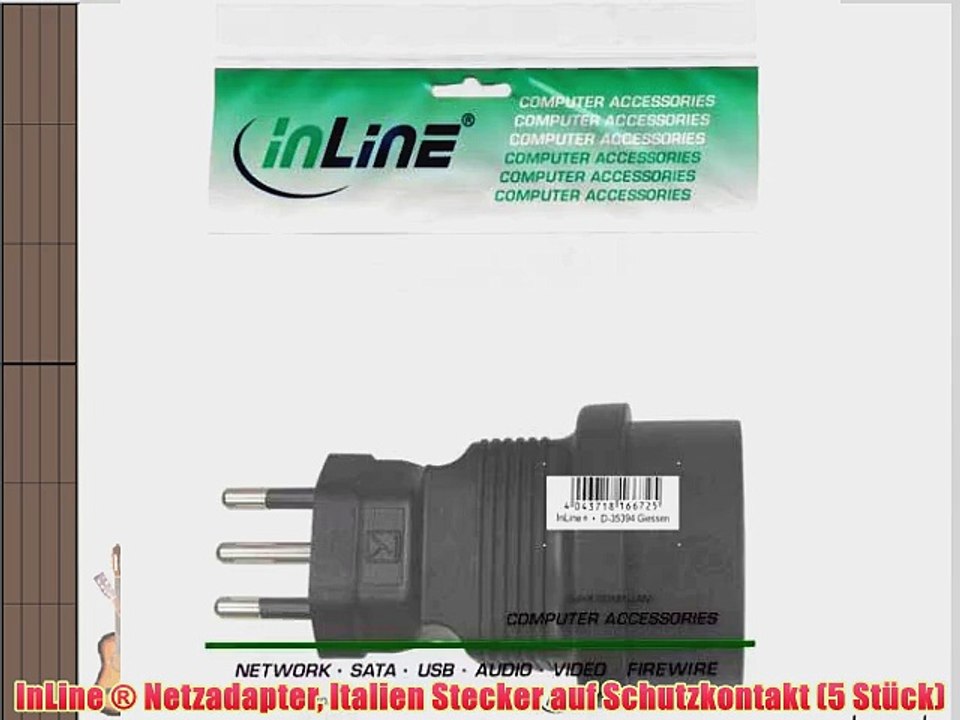 InLine ? Netzadapter Italien Stecker auf Schutzkontakt (5 St?ck)