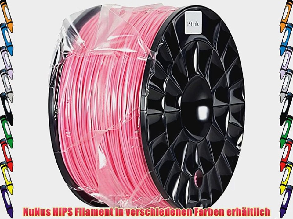 NuNus HIPS Filament 1kg (1.75mm Pink) f?r 3D Drucker MakerBot RepRap MakerGear Ultimaker uvm.