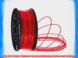 PLA Filament f?r 3D Drucker Printer 175mm 30mm je 1KG verschiedene Farben (Rot Transparent