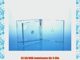 25 CD/DVD Jewelcase 3fach 3er / H?llen f?r 3 Disc / glasklar/transparent