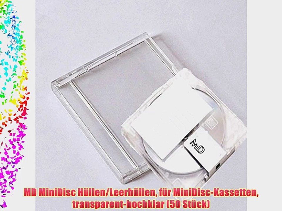 MD MiniDisc H?llen/Leerh?llen f?r MiniDisc-Kassetten transparent-hochklar (50 St?ck)