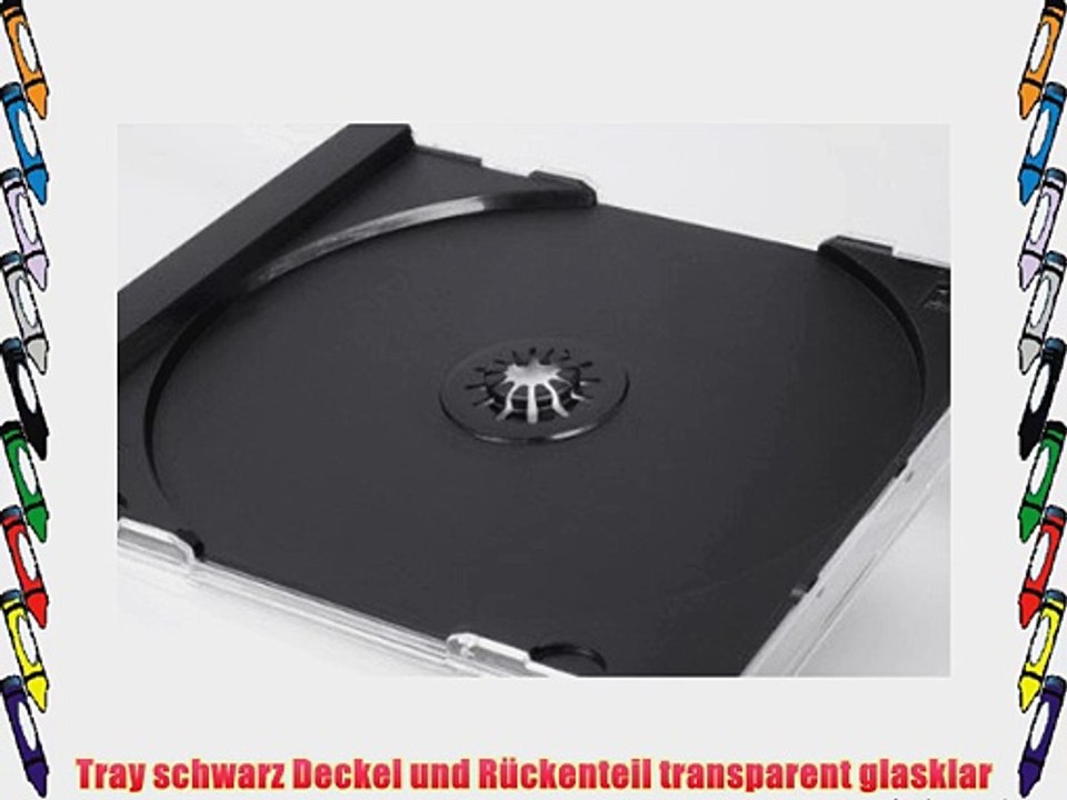 Tillmann Media CD-H?llen Jewelcase f?r 1 CD/DVD Tray schwarz Deckel und R?ckenteil transparent