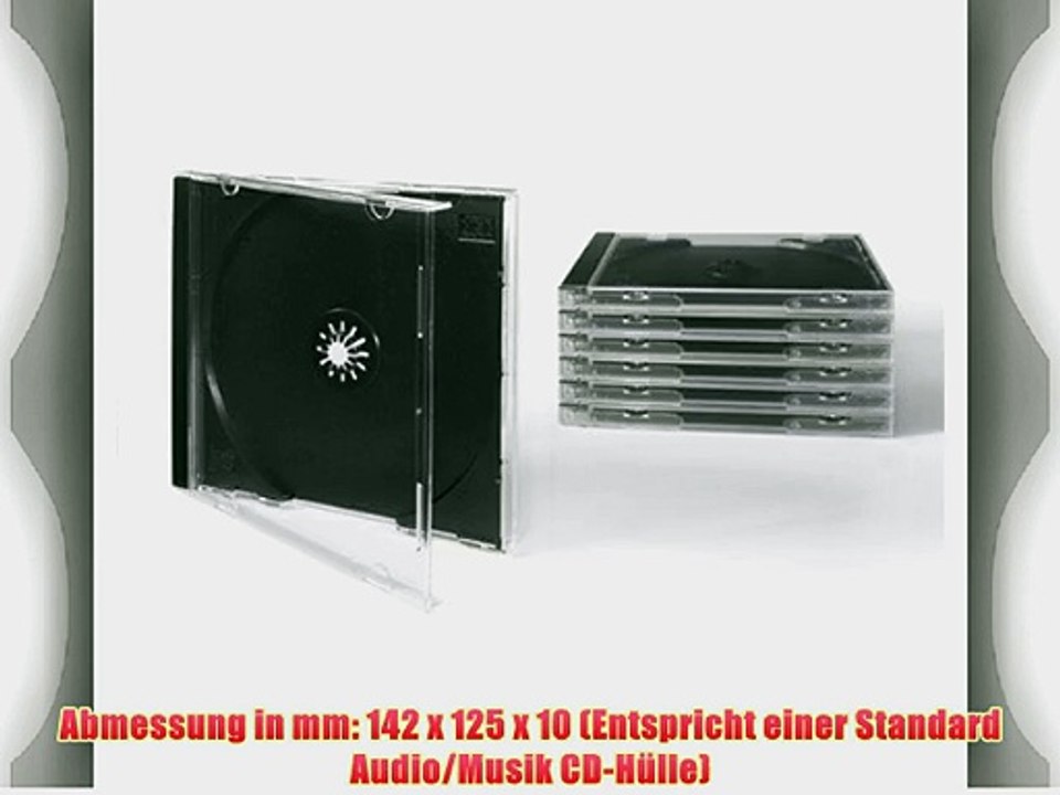 Tillmann Media CD-H?llen Jewelcase f?r 1 CD/DVD Tray schwarz Deckel und R?ckenteil transparent