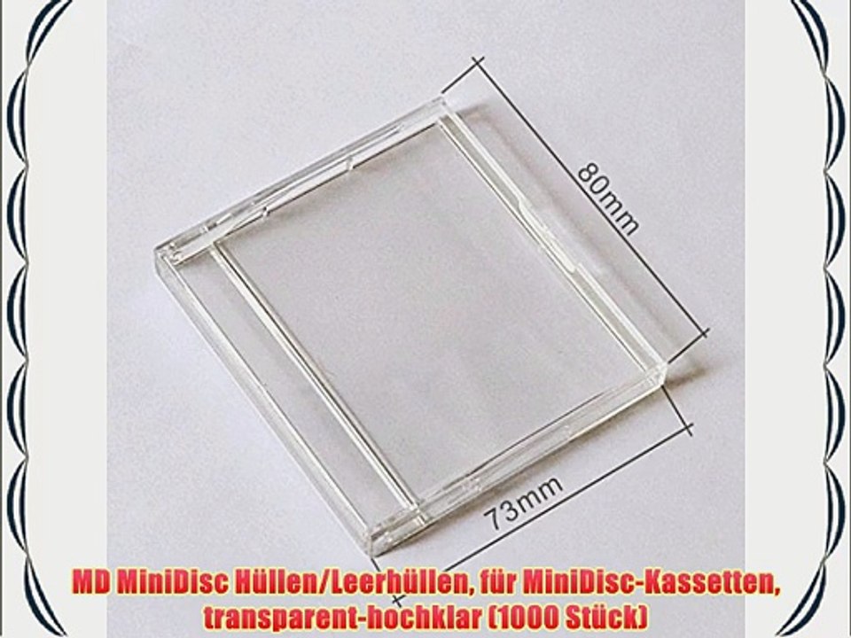 MD MiniDisc H?llen/Leerh?llen f?r MiniDisc-Kassetten transparent-hochklar (1000 St?ck)