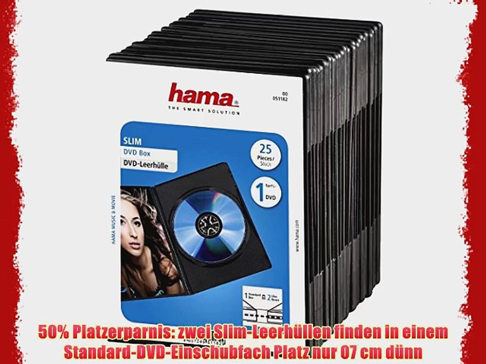 Hama Slim DVD-H?lle (auch passend f?r CDs und Blu-rays extra schmal mit Folie zum Einstecken