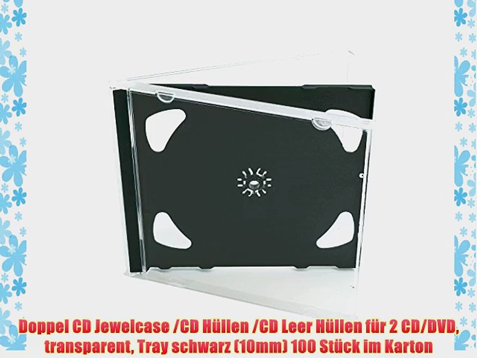 Doppel CD Jewelcase /CD H?llen /CD Leer H?llen f?r 2 CD/DVD transparent Tray schwarz (10mm)