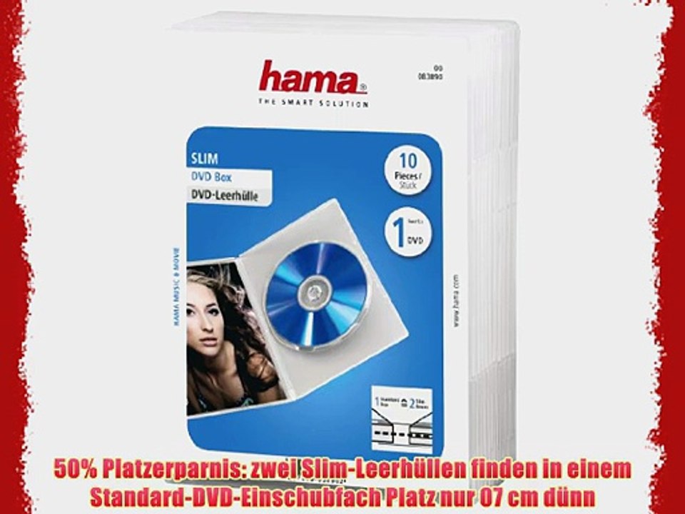 Hama Slim DVD-H?lle (auch passend f?r CDs und Blu-rays extra schmal mit Folie zum Einstecken