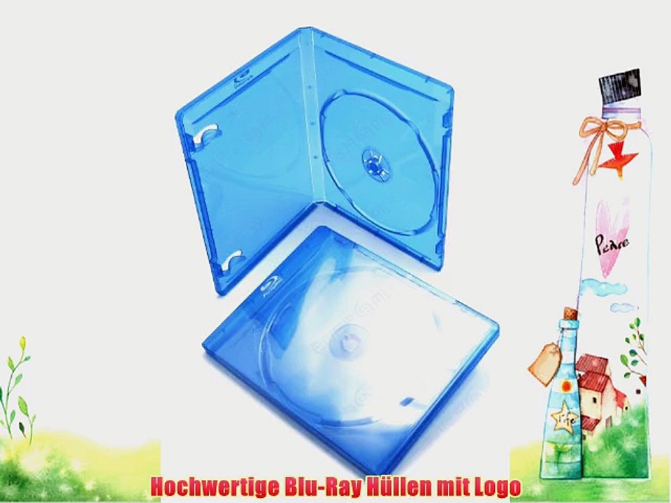 50 Blu-Ray H?llen f?r je 2 Discs - Mit Logo blau-transparent im 50er-Pack