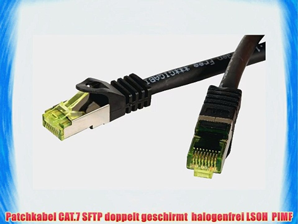 BIGtec 20m CAT.7 Ethernet LAN Patchkabel Gigabit Netzwerkkabel Patch Kabel gelbe Stecker /
