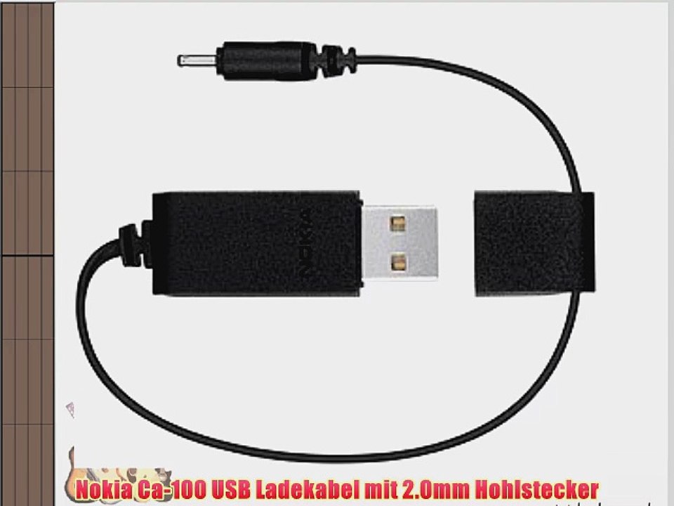 Nokia Ca-100 USB Ladekabel mit 2.0mm Hohlstecker