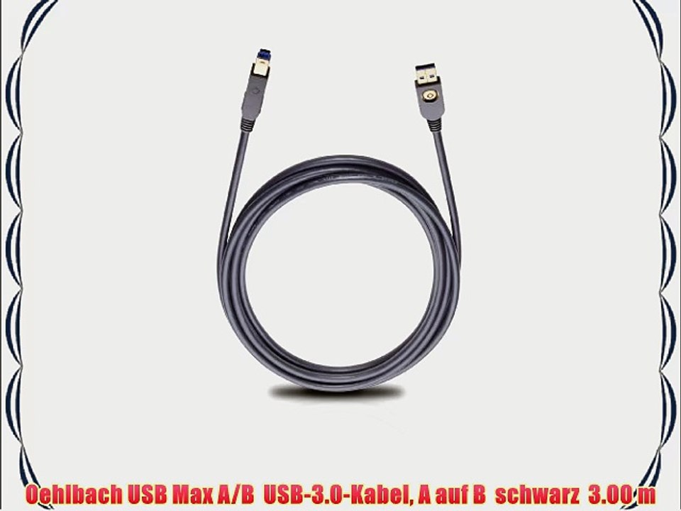 Oehlbach USB Max A/B  USB-3.0-Kabel A auf B  schwarz  3.00 m