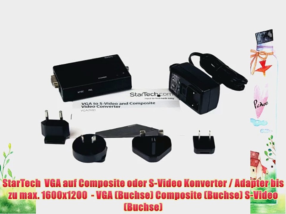 StarTech  VGA auf Composite oder S-Video Konverter / Adapter bis zu max. 1600x1200  - VGA (Buchse)