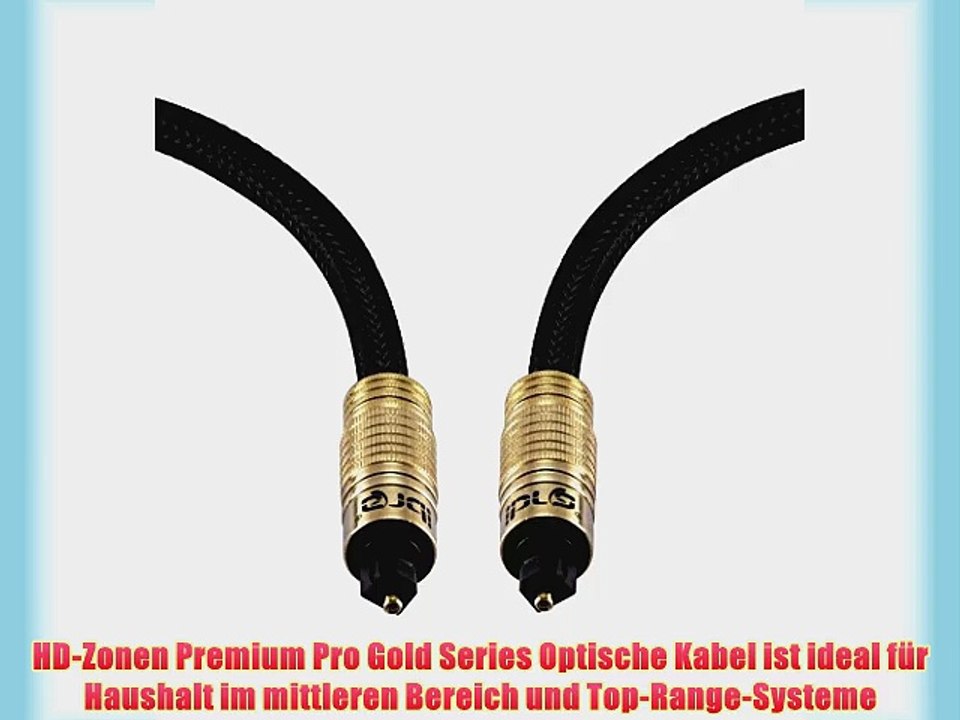Digital Optical Cable - 3m - Premium Pro Gold Range Toslink-Kabel f?r PS3 Sky Sky HD LCD LED