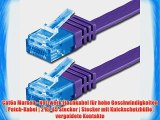 15m - Flachkabel CAT6a CAT 6a (500 Mhz) violett - 1 St?ck (Cat 6a) Ethernet - EXTRA HOHER DATENDURCHSATZ