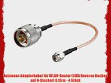 Antennen Adapterkabel f?r WLAN-Router (SMA Reverse Buchse auf N-Stecker) 015 m - 4 St?ck