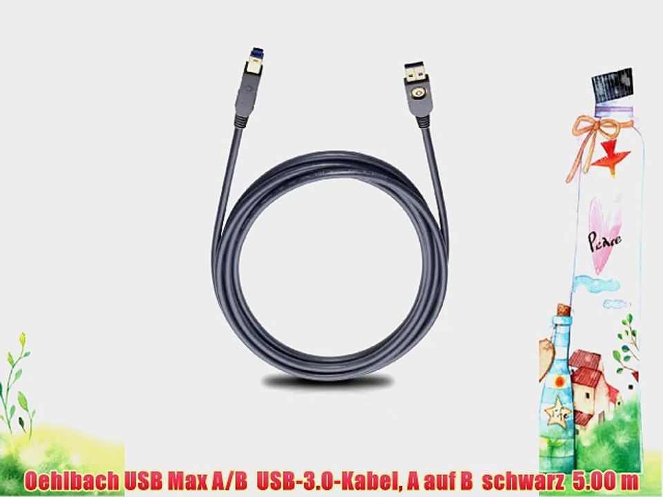 Oehlbach USB Max A/B  USB-3.0-Kabel A auf B  schwarz  5.00 m