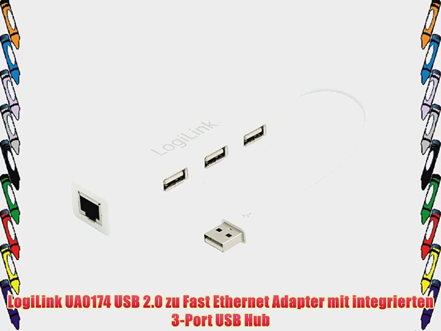 LogiLink UA0174 USB 2.0 zu Fast Ethernet Adapter mit integrierten 3-Port  USB Hub - video Dailymotion