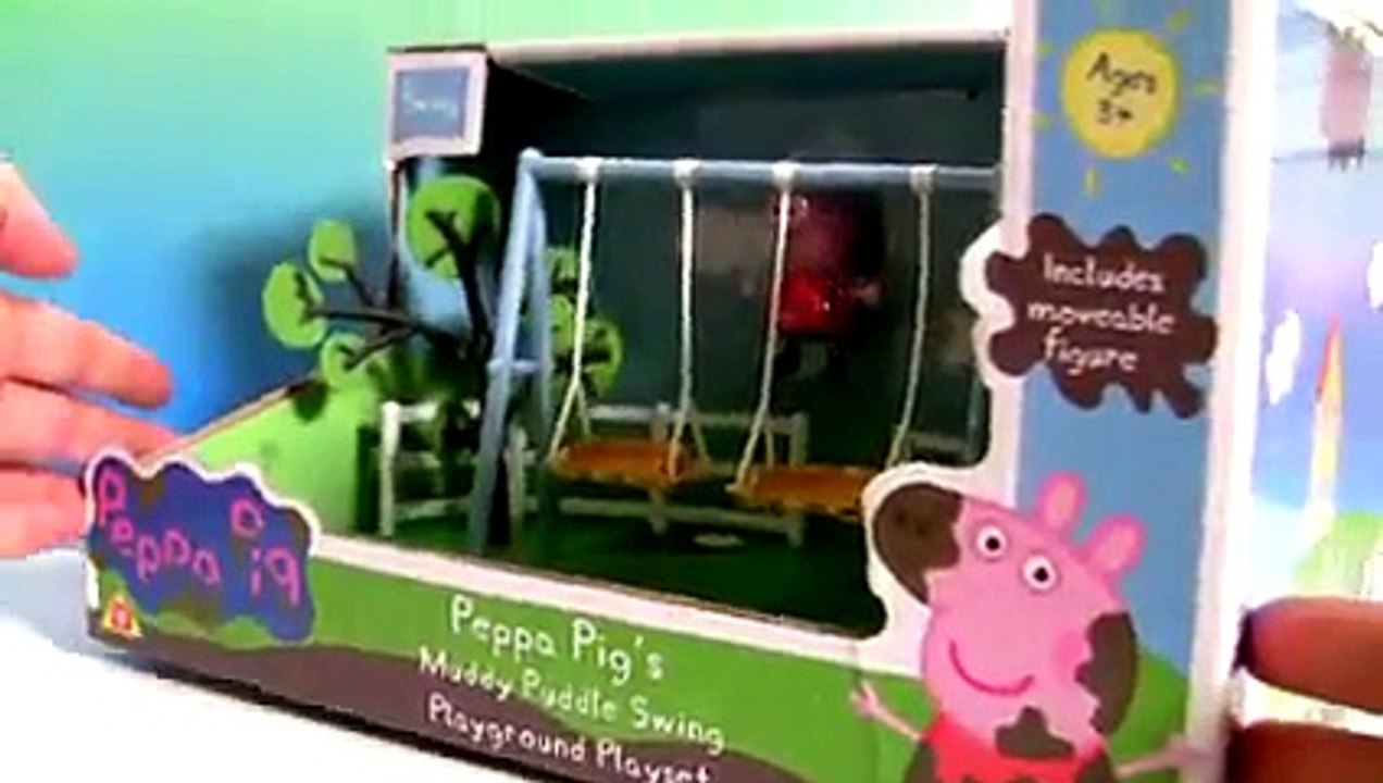 Peppa Pig Swing Playground Playset Toy Review using Play Doh Muddy Puddles by DisneyCollector