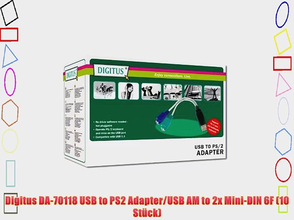 Digitus DA-70118 USB to PS2 Adapter/USB AM to 2x Mini-DIN 6F (10 St?ck)