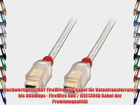 Lindy 30759 - FireWire 800-Kabel 9-9 Beta Premium - 75m
