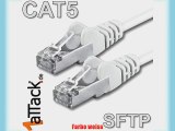 1aTTack CAT5e 2x RJ45 Stecker foliengeschirmt FTP Netzwerk Patch-Kabel 50m wei?