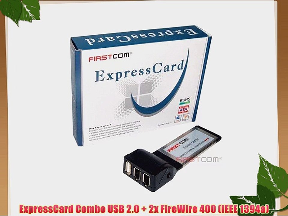 ExpressCard Combo USB 2.0   2x FireWire 400 (IEEE 1394a)