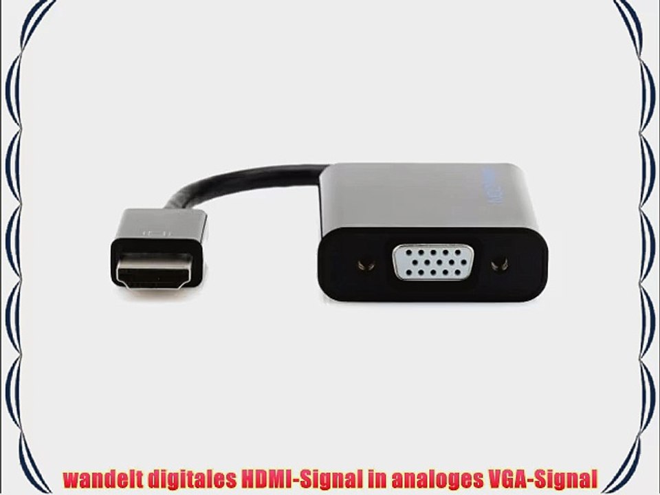 deleyCON HDMI zu VGA Adapter Kabel | Konverter |   Audio (Line Out) | 1080p FullHD - HDMI Ger?t