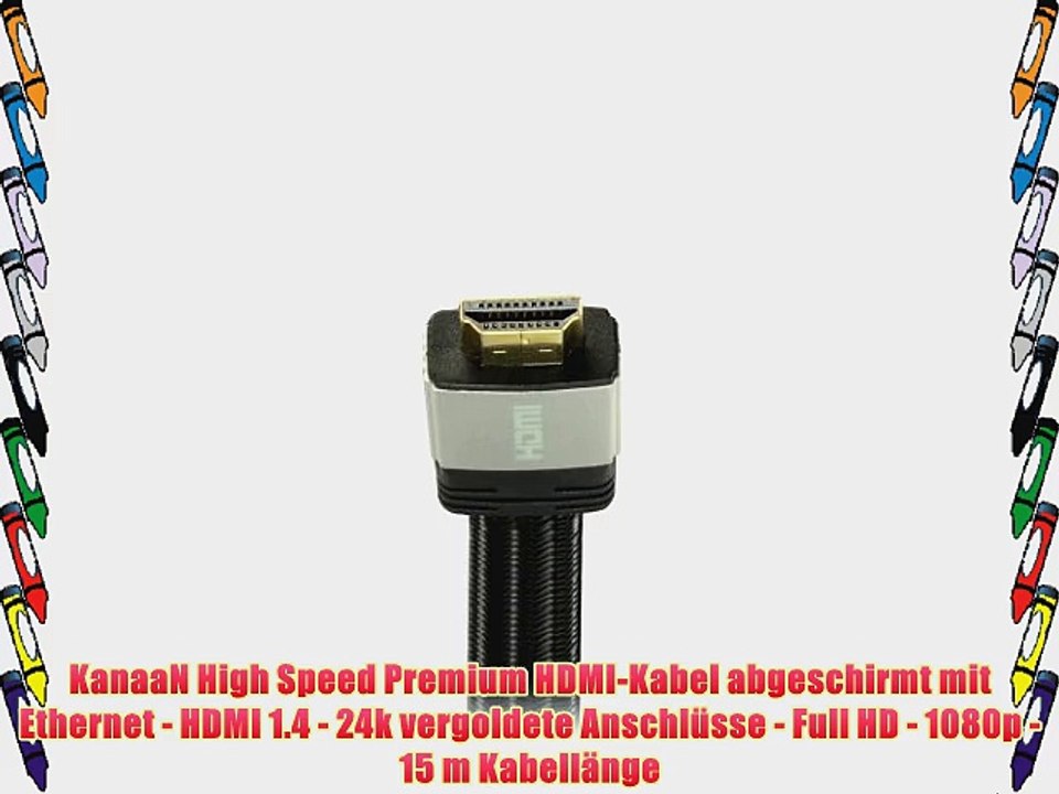KanaaN High Speed Premium HDMI-Kabel abgeschirmt mit Ethernet - HDMI 1.4 - 24k vergoldete Anschl?sse