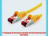 deleyCON CAT6 Patchkabel - S-FTP PIMF [25m] CAT.6 Netzwerkkabel / Ethernetcable [Gelb] doppelt
