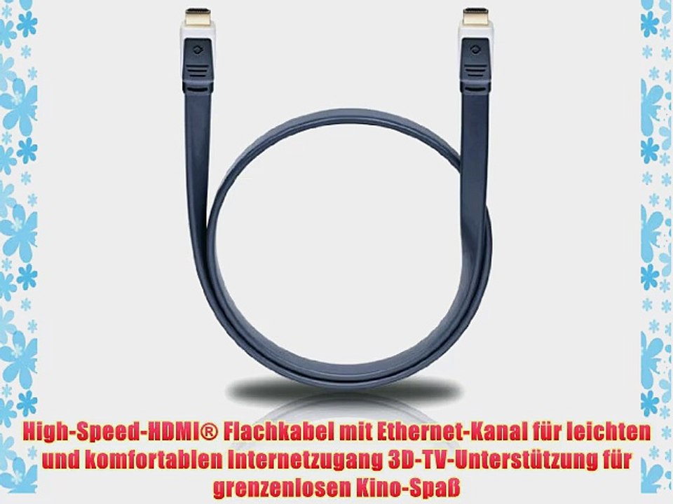 Oehlbach Flat Magic 220  High-Speed-HDMI?-Flachkabel mit Ethernet  anthrazit  2.20 m