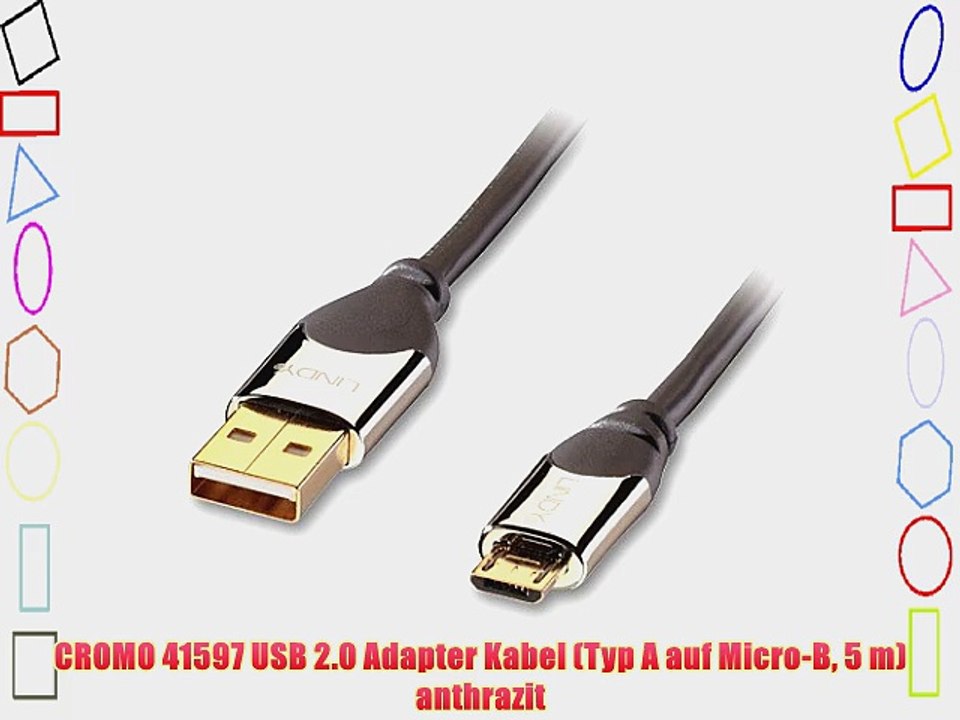 CROMO 41597 USB 2.0 Adapter Kabel (Typ A auf Micro-B 5 m) anthrazit