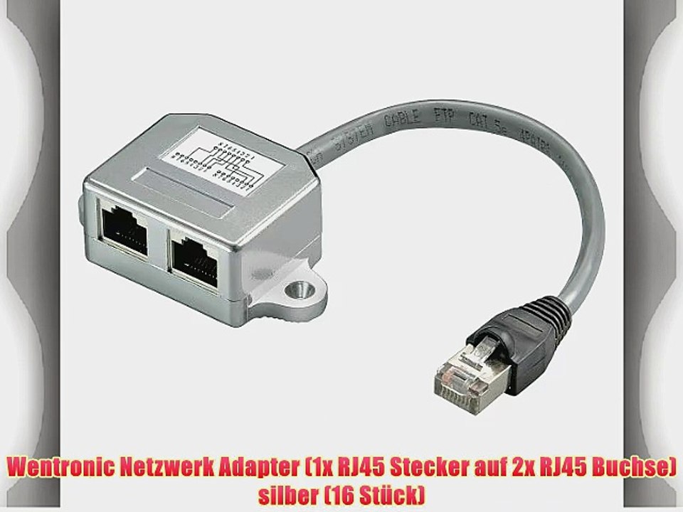 Wentronic Netzwerk Adapter (1x RJ45 Stecker auf 2x RJ45 Buchse) silber (16 St?ck)