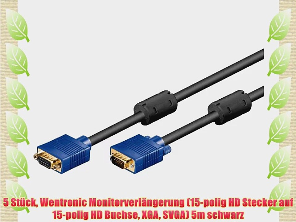 5 St?ck Wentronic Monitorverl?ngerung (15-polig HD Stecker auf 15-polig HD Buchse XGA SVGA)