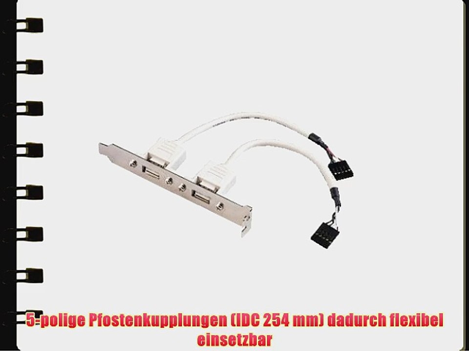 Hama USB Slotblech-Adapter (2x 5-polige Kupplung auf 2x USB) 045m