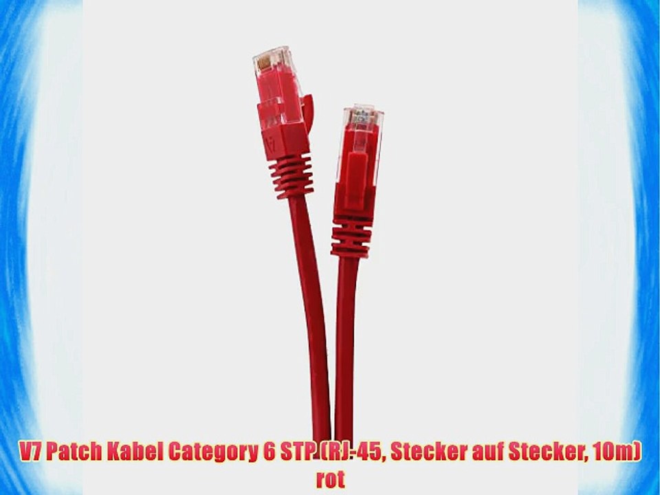V7 Patch Kabel Category 6 STP (RJ-45 Stecker auf Stecker 10m) rot
