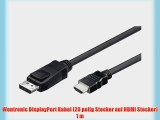 Wentronic DisplayPort Kabel (20 polig Stecker auf HDMI Stecker) 1 m