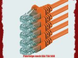 1aTTack CAT6 UTP Netzwerk Patch Kabel mit 2 x RJ45 Stecker Set (5 St?ck) orange 5m