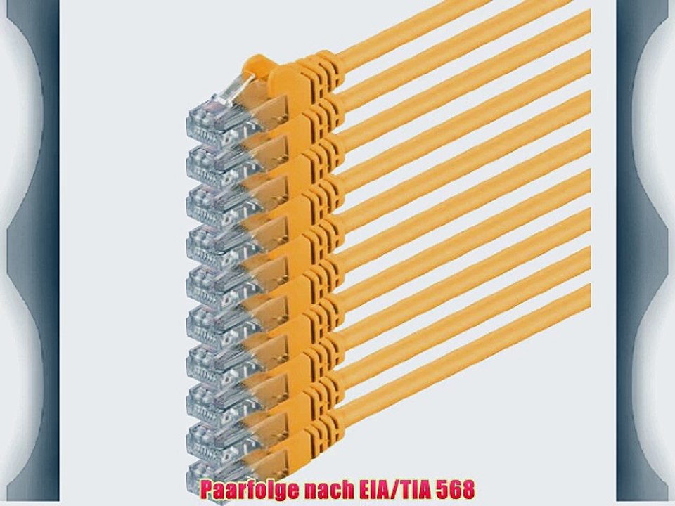 1aTTack CAT6 UTP Netzwerk Patch Kabel mit 2 x RJ45 Stecker Set (10 St?ck) gelb 3m