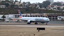 RARE American Airlines 777-300ER Landing & Takeoff - San Diego Int'l (KSAN) HD #1