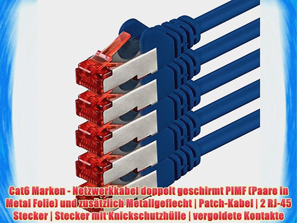 2m - blau - 5 St?ck - CAT.6 Ethernet Lan Netzwerkkabel RJ45 | 10/100/1000/Mbit/s | Patchkabel