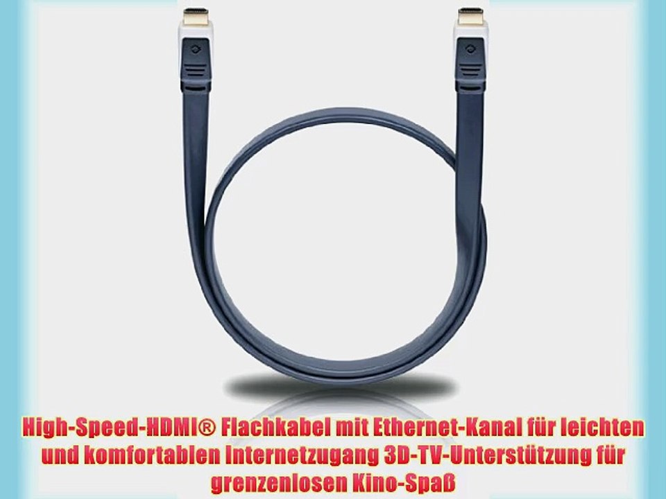 Oehlbach Flat Magic 510  High-Speed-HDMI?-Flachkabel mit Ethernet  anthrazit  5.10 m